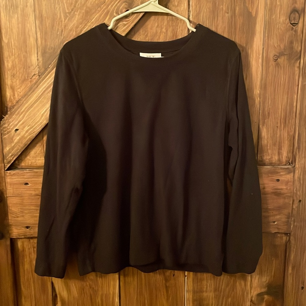 HUE large fleece sweater large woman’s black